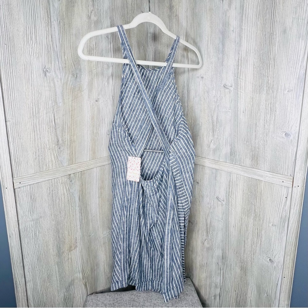 Free People Navy Striped Sleeveless Pantsuit - Picture 10 of 15